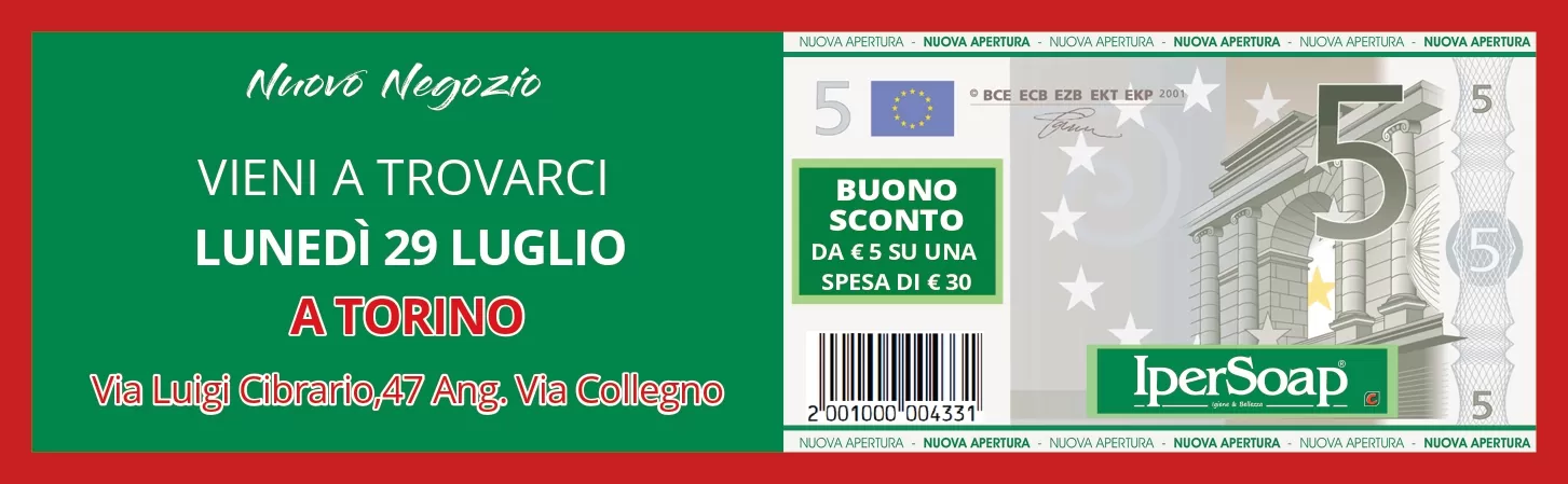 Nuova apertura a Torino  Via Luigi Cibrario, 47 Lunedì 29 Luglio!